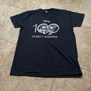 Disney 100 Years of Wonder T-Shirt Mickey Minnie‎ Mouse Black